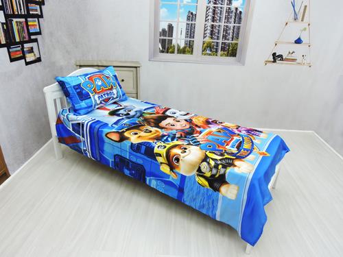 Jogo De Lençol Decorativo E Fronha Solteiro Patrulha Canina 3, 2 Peças