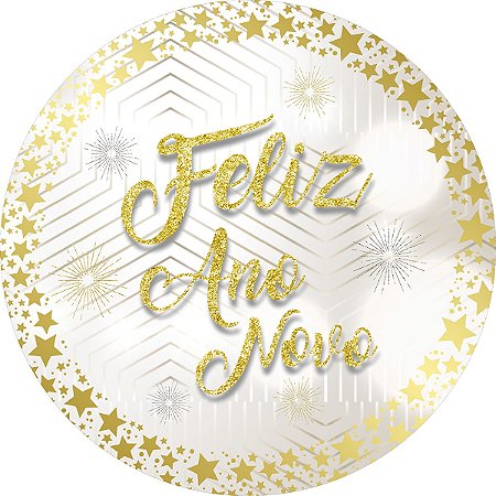 Painel Festa Redondo Decoração Ano Novo, Réveillon, 1,50 Mod 2