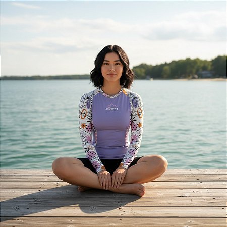 Camisa Manga Longa Feminina Moda Praia Uv 50 Térmica DryFit Lilas