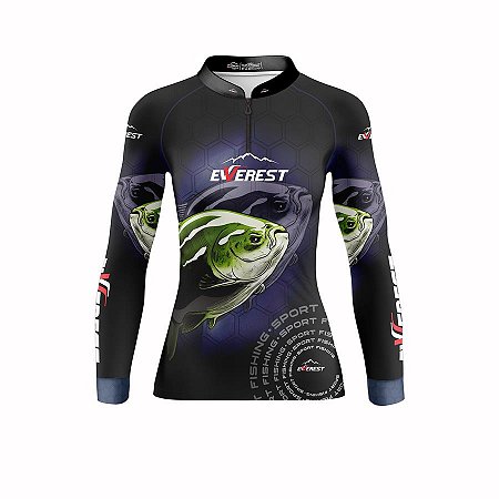 Camisa Camiseta Blusa Feminina Pesca Com Proteção Uv50 Pescaria CFP-03