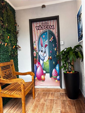 Capa Porta Para Decoração Pascoa Festa Tecido 0,87x2,23 Mod4