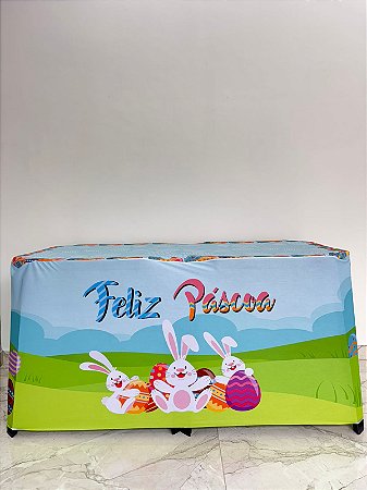 Capa De Mesa P/ Festa Sublimado Tecido Veste Fácil Páscoa 1