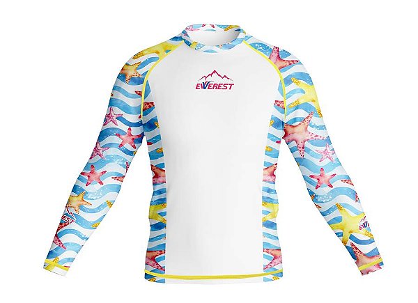 Camisa Longa Infantil Moda Praia Uv 50 Térmica Estampada Mod 11