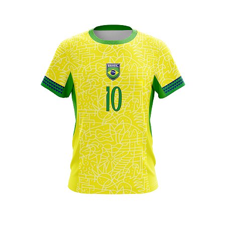 Camiseta Masculina Copa Do Mundo Infantil Amarelo Seleção