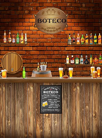 Painel Festa Retangular P/ Casado 1,5x2,2  Boteco 3d RBOT-1