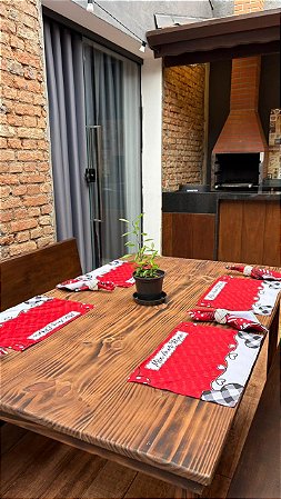 Jogo Americano Retangular Dia Das Mães Kit 4 Pçs Mesa Posta