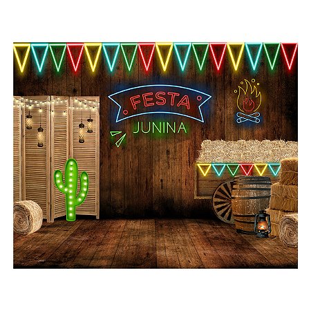 Fundo Fotográfico Cenário Estampa Festa Junina 2 1,75x2,60