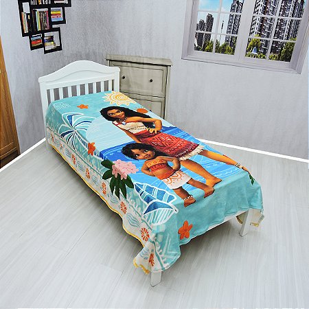 Manta Cobertor Solteiro Infantil Ultrasoft Inverno Moana Md2