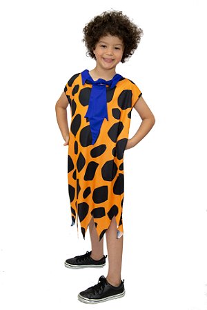 Fantasia de Carnaval Infantil das Cavernas Laranja