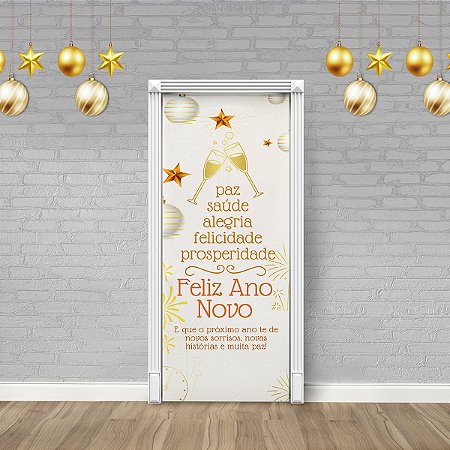 Capa Porta Para Decoração de Ano Novo Festa Tecido 0,87x2,23 Md2