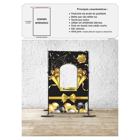 Painel Festa Retangular Interativo Formatura Mod.2 1,5x2,25m