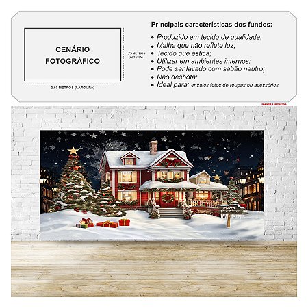 Fundo Fotográfico Cenário de Natal Mod.3 - 1,75x2,60m
