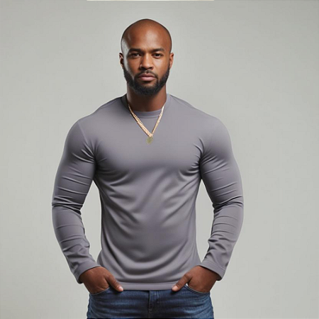 Camisa Manga Longa Masculina UV 50+ Dry Fit Esportiva Cinza