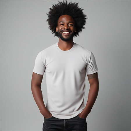 Camisa Dry Fit Masculina Manga Curta Proteção UV 50 Branco