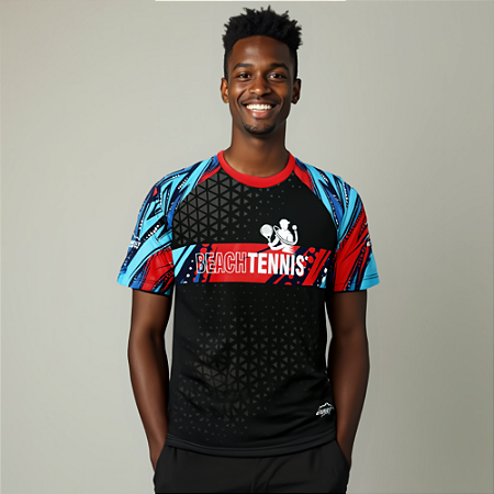 Camiseta Esportiva Everest Beach Tennis Uv50+ Dry Fit Preto