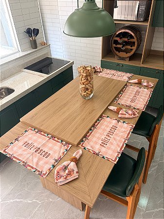 Kit 8 Peças Mesa Posta - Jogo Americano e Guardanapo Decoração de Páscoa