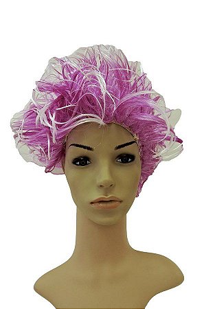 PERUCA MESCLADA ROSA E BRANCO CARNAVAL