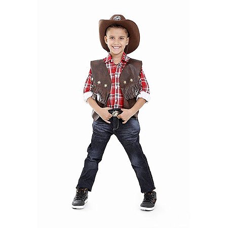 Colete Country Unissex Infantil Marrom