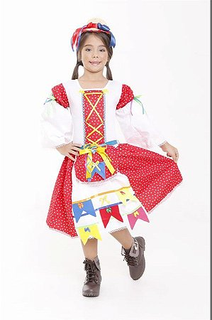 Vestido Caipirona Infantil Vermelho