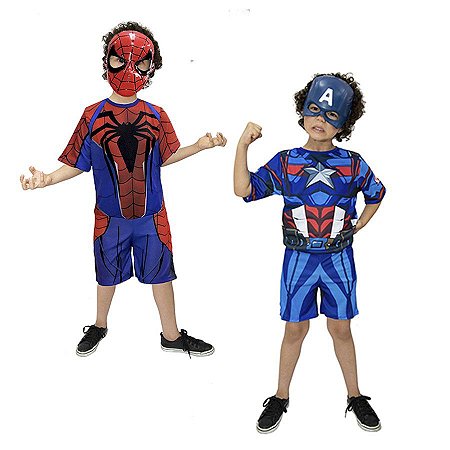 Fantasia Infantil Masculina - Super Herói, Vampiro e Mais