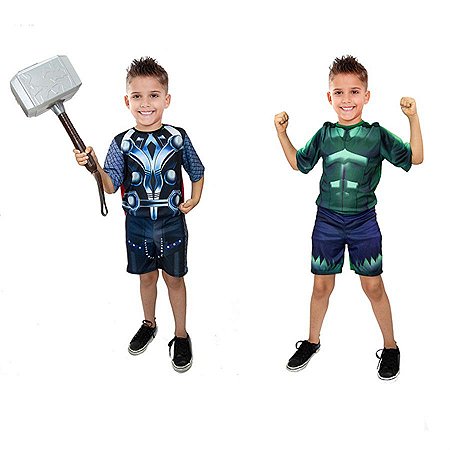 Fantasia Thor C/ Martelo Hulk Ultimato Infantil Meninos