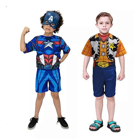Fantasia Capitão America C/ Mascara E Xerife Woody Toy Story