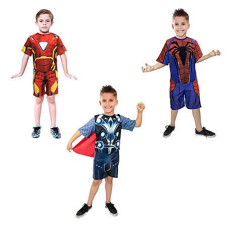 Fantasias Homem De Ferro Homem Aranha E Thor S/ Mascaras