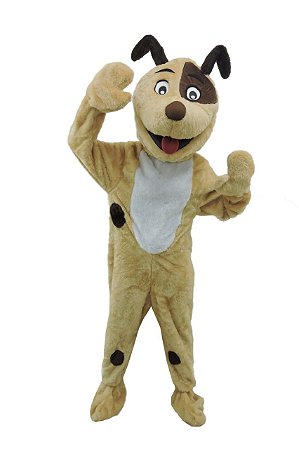 MASCOTE CACHORRO CREME PELÚCIA