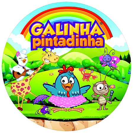 Painel Festa Redondo 3d Galinha Pintadinha Sublimação 1,50M