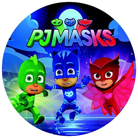 Painel Festa Redondo 3d Pj Masks Estampa Digital Sublimado 1,50M