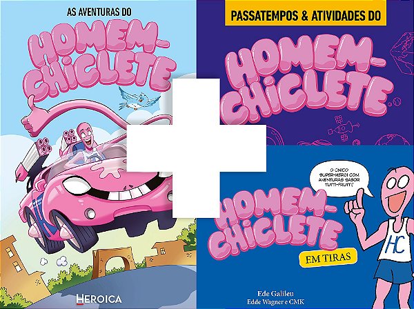 Combo #1: Três livros do Homem-Chiclete + extras
