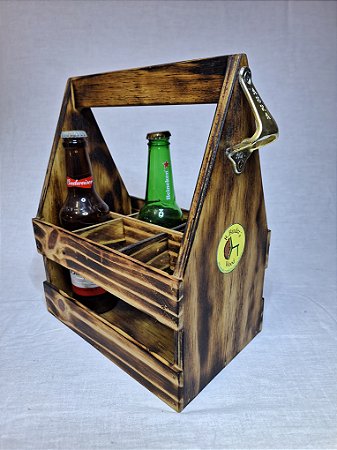 Caixa Queimada para Cerveja long neck - Com Abridor  e ímã