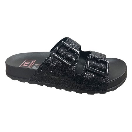 Tamanco Feminino Moleca Birken Maxxi Gliter - 5436.401 - Preto