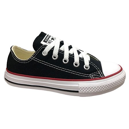 Tênis Infantil Converse All Star Chuck Taylor - Preto+Vermelho