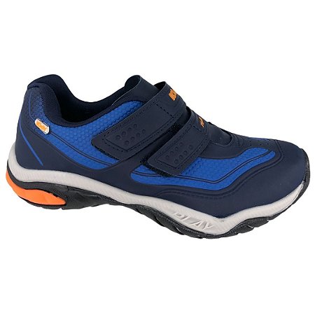 Tênis Infantil Menino Kidy Play Respi-Tec - 007-0612-8542 - Marinho-Azul-Laranja