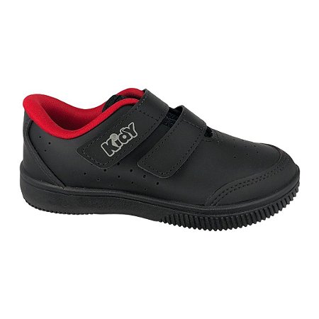 Tênis Infantil Unissex Kidy Usefull College - 087-0021-2312 - Preto-Vermelho-Preto