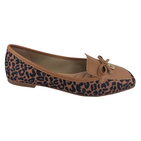 Sapatilha Feminina Moleca Print Onça - 5737.203 - Camel