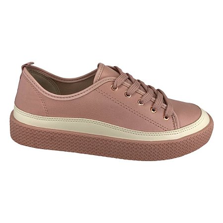 Tênis Feminino Beira Rio Casual - 4280.102 - Rosa-Branco Off