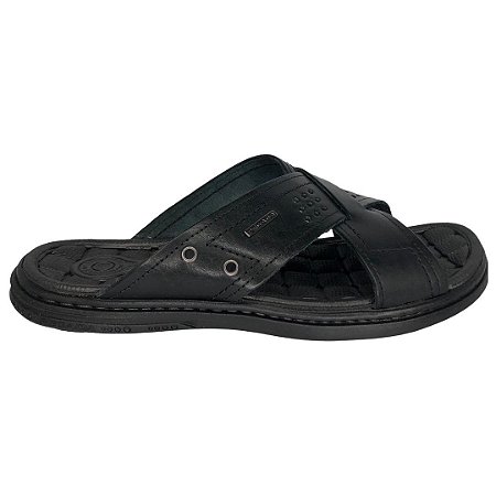 Chinelo Masculino Pegada Couro - 131222-03 - Preto