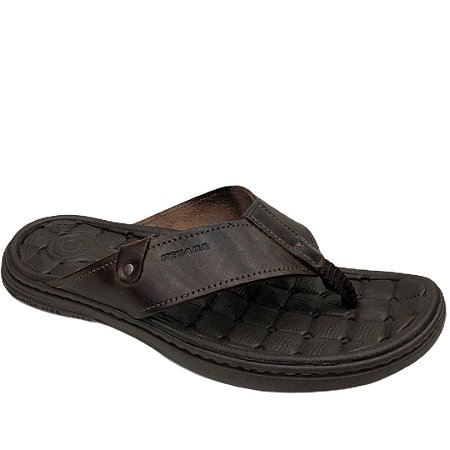 Chinelo Masculino Pegada Couro - 131281-01 - Anilina 24L Pinhão