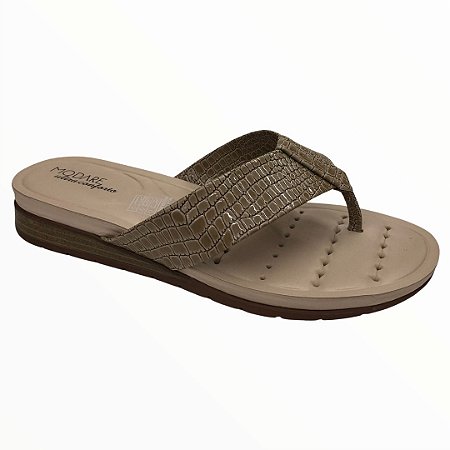 Tamanco Feminino Modare Verniz Croco Realce - 7113.200 - Bege