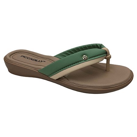 Tamanco Feminino Piccadilly Sola Pu Areia Dby Sof Pis Dby Sof Van - 500261-3 - Verde-Areia