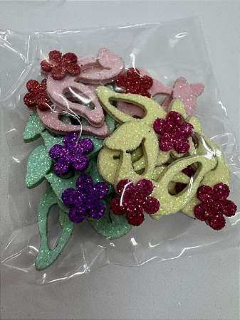 Páscoa - Orelha com Flor - 15 UN