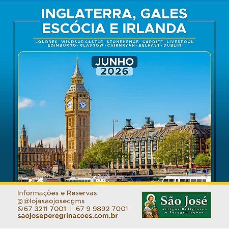 Inglaterra, Gales, Escócia e Irlanda - Junho 2026