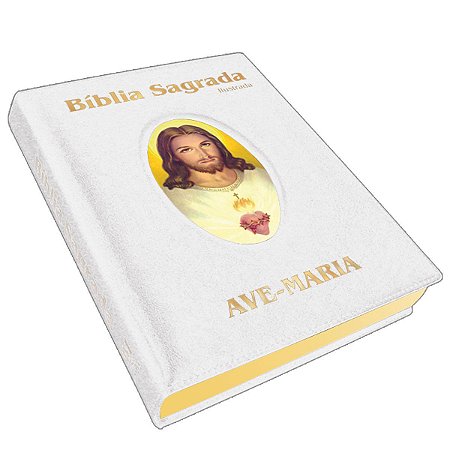 Bíblia Ilustrada Luxo Grande Branca