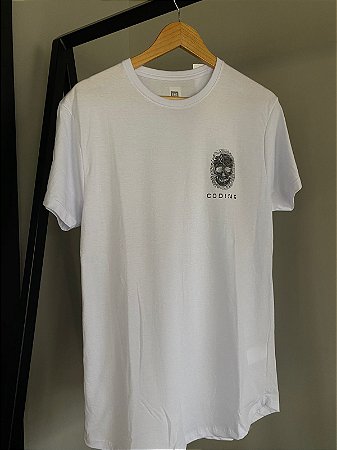 Camiseta Algodão Coding Caveira Branca