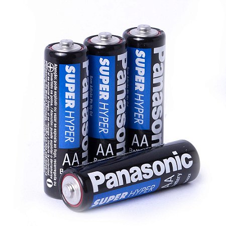 Pilha Panasonic Comum Pequena AA Cartela C/ 4 Unidades