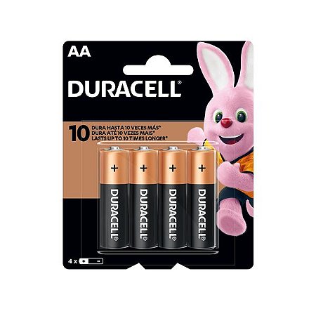Pilha Duracell Alcalina AA 4 Unidades