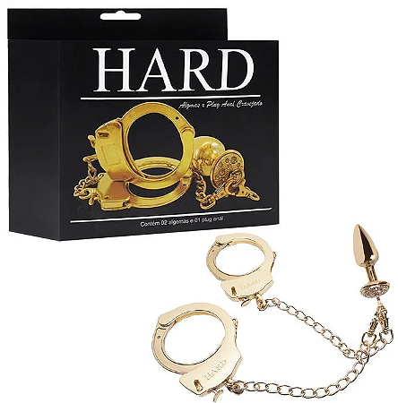 Algemas Com Plug Anal Cravejado -  Hard