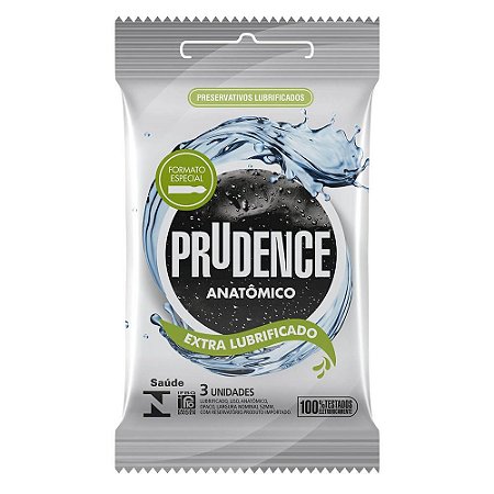 Preservativo Prudence Anatômico Extra Lubrificado com 3 unidades